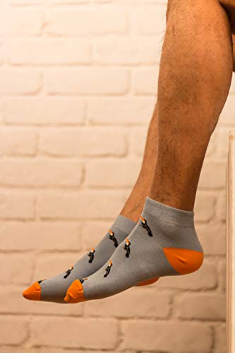 Image of Mint & Oak Men Ankle Socks, Printed Funky Socks, Cotton Unisex Ankle Length Sock, Odour Free Socks - Pack of 1
