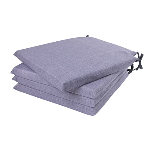 ZK ZuresKa Cojines Sillas Terraza 40x40 (4 cm Grosor Espuma Alta Densidad). Cojines Sillas Cocina. Cojines Sillas Comedor. Cojines Exterior. Desefundables y Lavables. (4, Gris, 40x40x4)