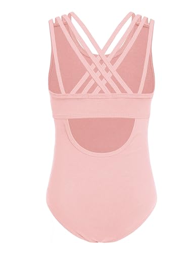 Image of Arshiner Girls Ballet Leotards Dance Gymnastic Outfits Crisscross Straps Sleeveless Tank Dancewear
