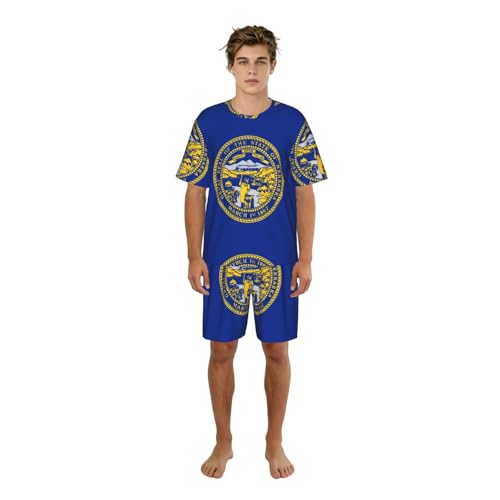 Pyjama homme Nebraska élégant ensemble de nuit coton fluide détente