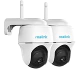 REOLINK Argus PT (2 Pack)|Pan Tilt WiFi Home Battery Security Camera System,Solar Powered 1080p HD Wirefree Waterproof 2-Way Audio Night Vision with PIR Motion Sensor,Cloud Service