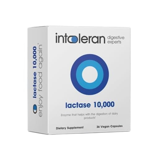 Intoleran Lactase 10,000 Digestive Enzymes - 36 Capsules | Supplement for Lactose Intolerance | Lactase Enzyme That Helps Digest Dairy & Lactose | High Dosed & Fast Acting | Pure & Vegan | Low FODMAP