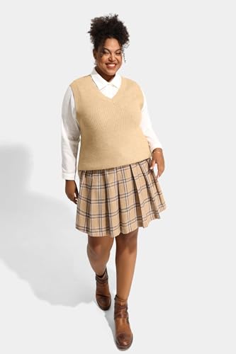 Image of TIYOMI Plus Size Sweater Sleeveless Tops for Women Knitted Tank Tops XL-5XL