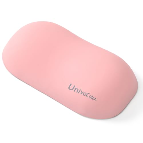 Image of UnivoColors Design-Wave Wrist Rest, Artificial Sheepskin+Memory Foam+Ergonomic+Anti-Slip Gel, Resilience Support During Work and Gaming,Mouse Accessory,Pink