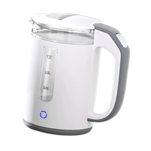 Tetera eléctrica de vidrio borosilicato 1.2 L blanca miniatura 7