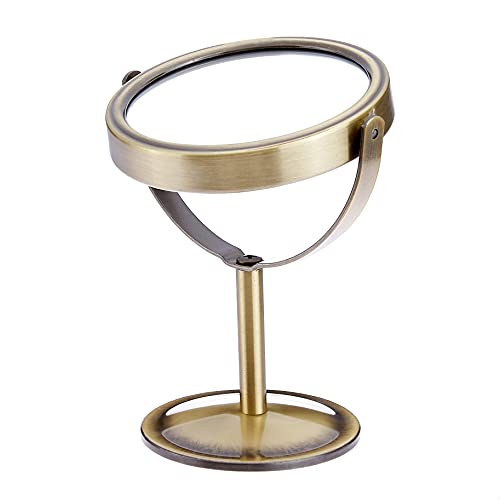 Amazon Brand - Solimo Table-Top Mirror, Round, Gold - Image 5