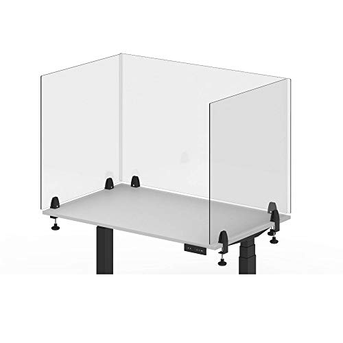 Offex Schreibtischplatte, schützender Acryl-Schild und Niesschutz, Schreibtisch-Trenner, zum Aufstecken, perfekt für Büros, Schulen, Bibliotheken und mehr, transparent, 61 x 76 cm Cover