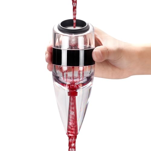 D&Slifei Wine Aerator Pourer and Decanter Includes Sediment Filter and Base,Unique Aeration Device Quickly Enhances Wine Flavors with Smoother Finish
