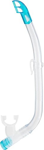 Cressi Top Snorkel - Small breathing tube, Transparent/Aquamarin