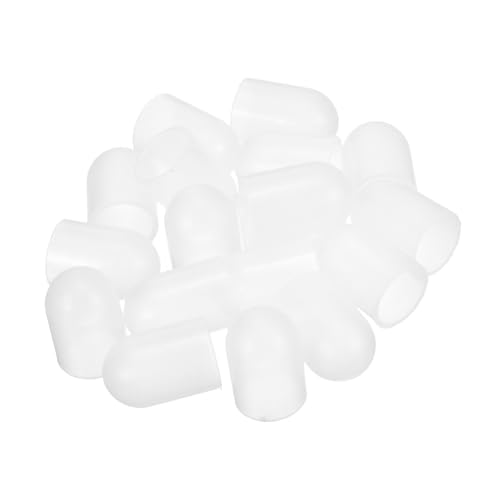 Image of uxcell 18Pcs Silicone End Caps, 15mm(19 /32 inch) ID 17mm(21 /32 inch) Height Round Rubber Elastic Screw Thread Protectors Soft Flexible Screw Bolt Covers Caps for Metal Tube Rod Bolt, Clear