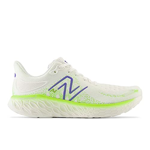 New Balance New Balance Men's Fresh Foam X 1080 V12 Running Shoe, Sea Salt/Electric Indigo, 10