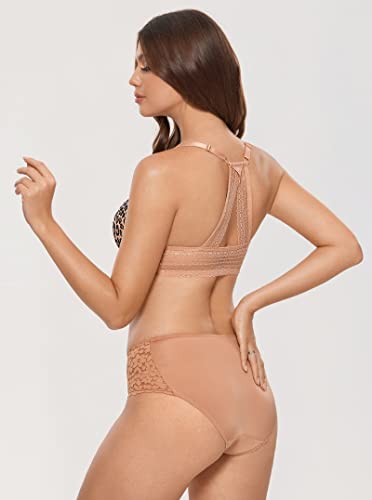 Image of DOBREVA Women's Push Up Bra Front Closure Racerback | Lace Back, Padded, Plunge, Tshirt, Cleavage, Sexy, Date, Soft, Everyday, Supportive