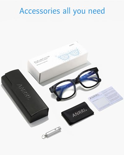 Image of ANRRI Blue Light Blocking Glasses for Women Oversized Blue Light Glasses Anti Eyestrain UV Protection Computer Eyeglasses
