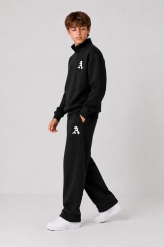 Image of Cakaner Boys Color Block Button Down Shirt and Jogger Pants Button Up Sweatsuits Sets (Size: 5-12T)