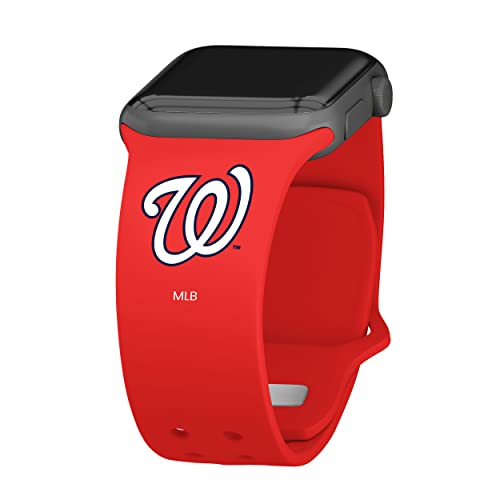 Game Time Washington Nationals Silicone Sport Watch Band Compatible with Apple Watch (38/40/41mm Red)
