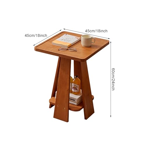 Table basse salon bois massif carrée petit espace avec rangement