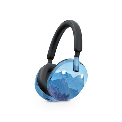 Image of MightySkins Glossy Glitter Skin Compatible with Sony WH-1000XM5 Headphones - Blue Mountains | Protective, Durable High-Gloss Glitter Finish | Easy to Apply