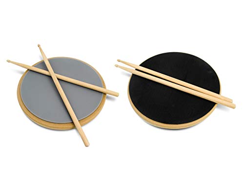 15.7" Double Sided Silent Drum Practice Pad & 16" Drumstick Set By Trademark Innovations #TOP2