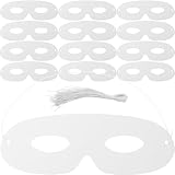 MUSISALY Máscaras de Papel Blancas para Pintar, 40 Unidades para Manualidades y Fiestas de Cosplay, Máscara en Blanco para Ojos, Adecuado para Halloween y Carnaval, Material Papel Seguro