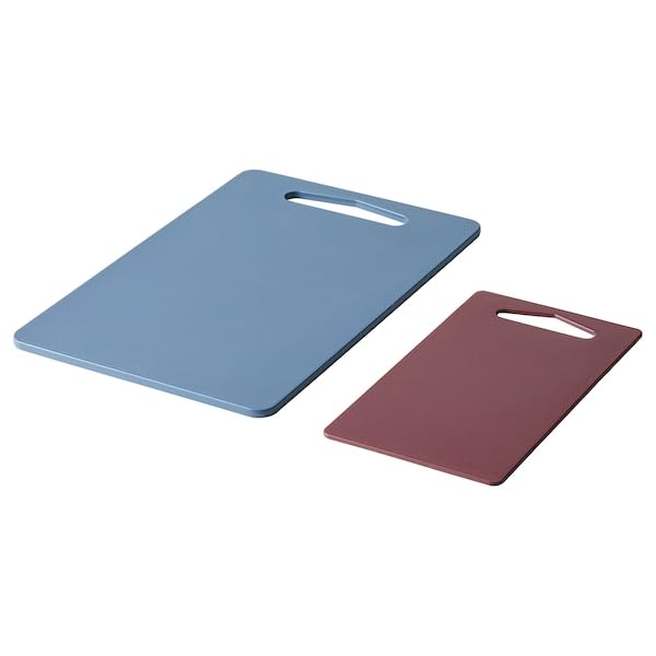 BERGTUNGA Chopping Board, Set of 2, Dark Blue/red 805.569.05