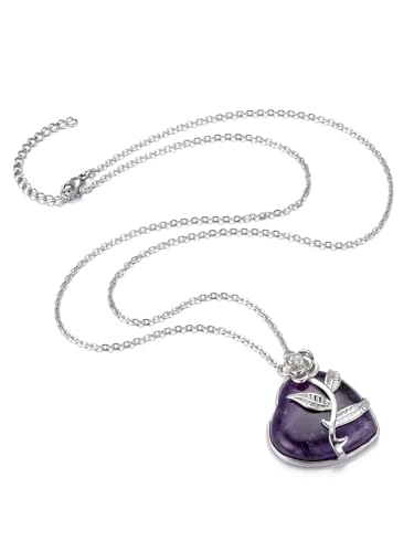 Gehecrst AKUS9347 Amethyst Crystal Heart Necklace thumb #1