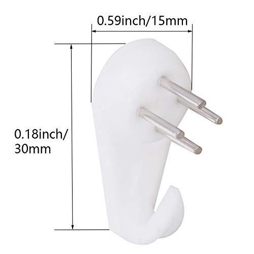 Image of Aicosineg Hardwall Hanger Mount Non-Mark Hook Photo Picture Frame Hanger for Fasteners Wall Wallpaper Walls Concrete Hooks Wooden Doors Hardware Medium White Tone 20pcs