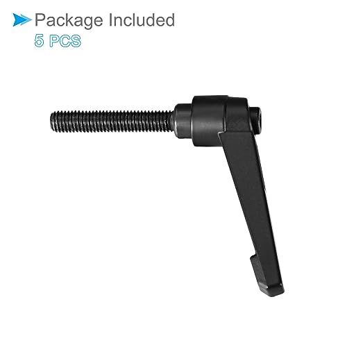 Image of Clamping Lever Handles, M8 x 60mm Male Thread, Adjustable Quick Release Locking Rotating Bolt Knobs Black - (Applications: for Lathe Machinery), 5-Pieces