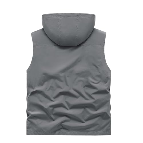 Image of Lightweight Outdoor Vest Jacket for Men, Windbreaker for Golf, Safari, Travel, Fishing, Hiking