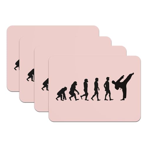 Set de table grand format rose combat karaté avec base en caoutchouc haute densité - 2