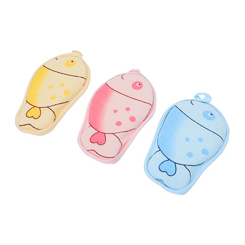 PartyKindom 3Pcs Cartoon Towels Lightweight Body Scrubbing Washcloths for Newborns and Soft Portable Bath Scrubbers