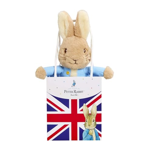 Rainbow Designs Peter Rabbit Juguete suave en bolsa de la bandera del Reino Unido Imagen de Rainbow Designs Peter Rabbit Juguete suave en bolsa de la bandera del Reino Unido