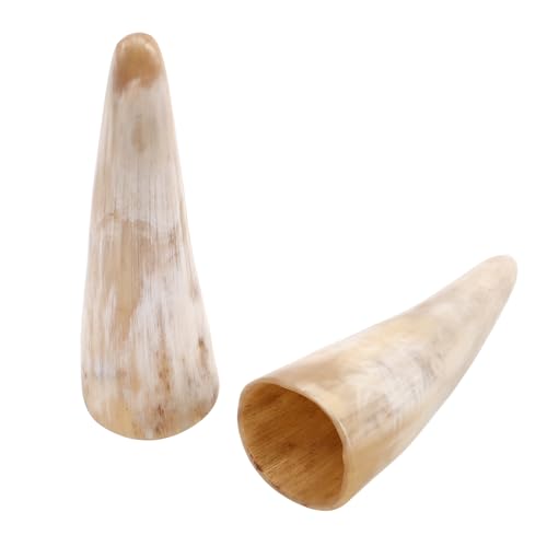 JECOMPRIS 2 piezas Copas de Cuerno Vikingo para Whiskey y Cerveza Taza Vintage Artesanal de Diseño Retro para Fiestas y Decoración Histórica
