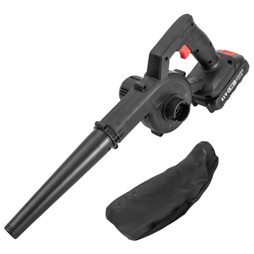 DCDCD Soplador de Hojas inalámbrico, aspiradora Recargable de Alta Potencia, soplador de Aire, Velocidad Ajustable, Limpiador de Polvo for césped y jardín - Ventilador soplador