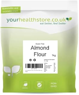 yourhealthstore® Premium, Gluten Free, Finely Ground Almond Flour 1kg, Non GMO, Blanched, Keto, from Spain (Resealable and Recyclable Pouch).