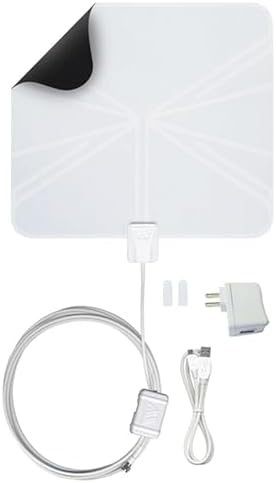 Winegard FL5500A FlatWave Amped Digital HD Indoor TV Antenna – Amplified, 4K & ATSC 3.0 Ready, High-VHF/UHF, 60 Mile Range, Dual Color, 6 ft Cable