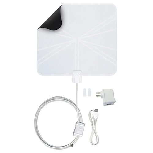Winegard FL5500A FlatWave Amped Digital HD Indoor TV Antenna – Amplified, 4K & ATSC 3.0 Ready, High-VHF/UHF, 60 Mile Range, Dual Color, 6 ft Cable