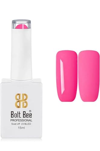 Image of Bolt Bee Pink Color Gel Nail Polish Soak Off UV Gel 15ML DIY at Home Manicure Salon Nail Art