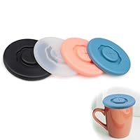 HJIAMA 4 Stück Silikondeckel Dehnbar, Getränkedosen Deckel, Silikon Deckel für Gläser mit Querlöchern, Wiederverwendbar Deckel, für Glasbecher, Kaffeetassen, Wasserbecher