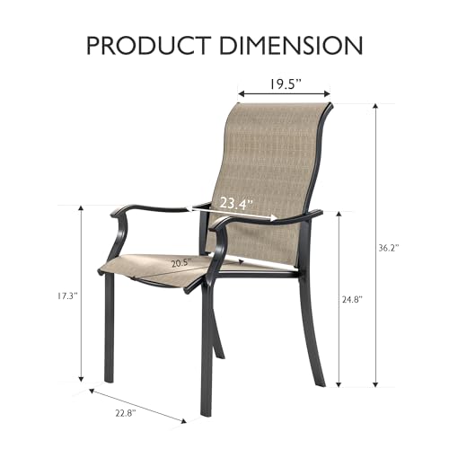 Udpatio NBPC0041 Patio Dining Chairs Set Of 4, Outdoor Textilene Dining Chairs With High Back thumb #2