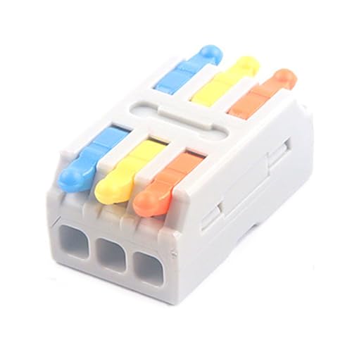 JOYELEC 13 Piezas D3 3 Conectores Eléctricos,3 Entrada y 3 Salida,Adecuado para 0.08 2.5(4.0) mm²cables,250V,32A,Conectores de Empalme de Cable Compactos,Bloques de Conexión Eléctrica