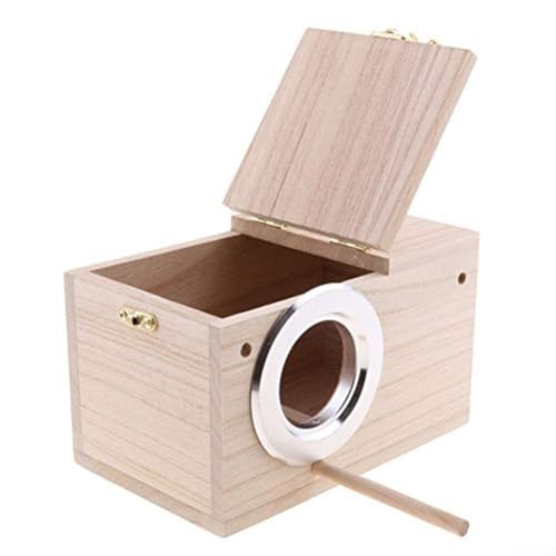 HOHOVYVY Nichoir en bois pour perroquets - 29,5 x 15 x 15 cm - Résistant aux intempéries - Avec perchoir et protection contre les prédateurs - Pour...