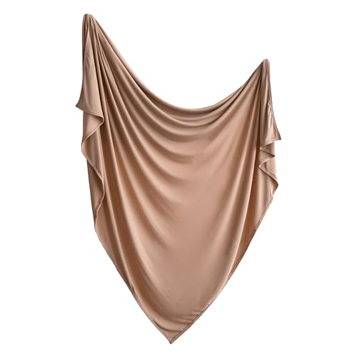 Image of mushie Stretchy Baby Swaddle Blanket | Extra Soft & Snug Fit | 47"x47" (Natural)