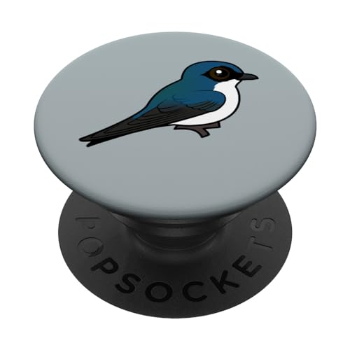 Cute Cartoon Tree Swallow Birdorable Perched Bird Species PopSockets Swappable PopGrip
