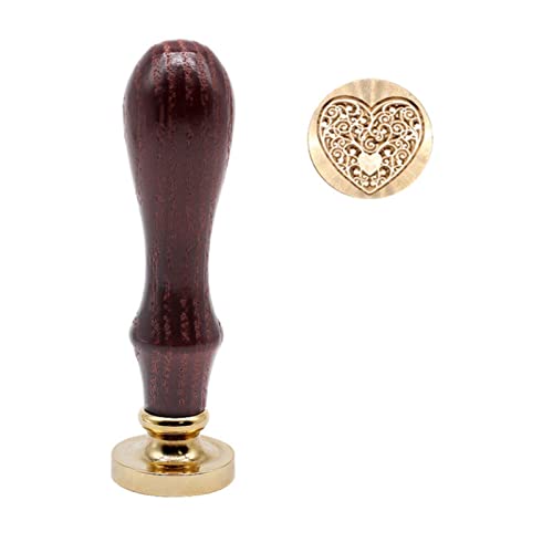 LPOIU 1 Pieza Corona Rosa árbol Amor Beso Sello para álbum de Recortes Sello Cera Cabeza Mango de Madera para decoración de Boda invitación-Amor Cover