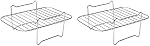 [2-Pack] Air Fryer Rack for Ninja Foodi DZ201/DZ401 | Stainless Steel Multi-Layer Rectangle Stackable Dehydrator Rack | Accessories Compatible with Ninja Foodi Double Basket Air Fryers