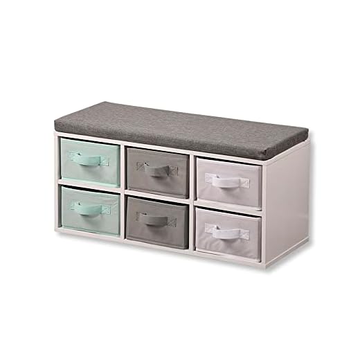 Kesper | Kindersitzbank mit Aufbewahrungsboxen, Material: Spanplatte, Maße: B: 68 x H: 29,5 x T: 33 cm, Farbe: Weiß| 17729 13