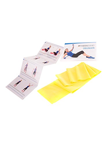 TheraBand Fascia fitness originale – 2,5 m di resistenza per allenamento di tutto il corpo, forza e flessibilità, ideale per fisioterapia, fitness e sport, giallo