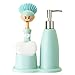 VIGAR Dolls Set lavello con Pennello, Spugna e dosatore per Sapone, Blu, Dimensiones: 17,5 x 11 x 24 cm, 6 unità immagine
