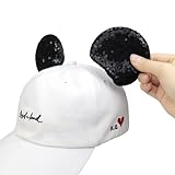 Detachable Magnetic Mouse Ears for Caps Magic Mini Mouse Ears for Hats Attach to Hat Cap Black Big Size for Theme Party