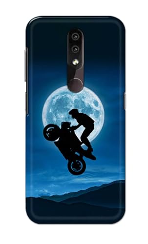 Image of Printed Hard Back Cover for Nokia 4.2 Back Cover (Biker On Moon) -190724(DP)